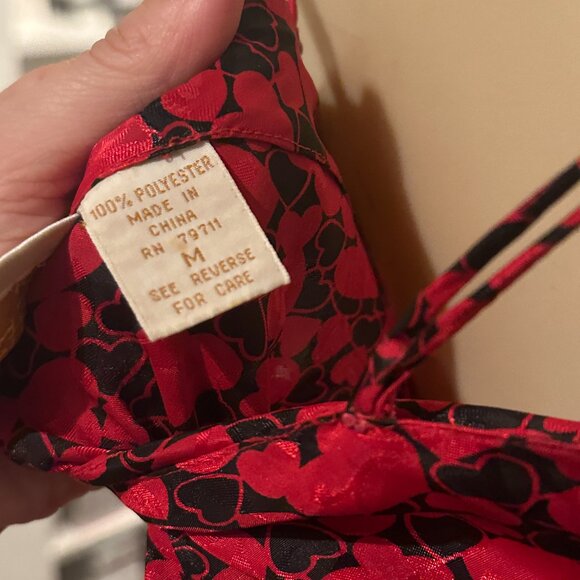 Vintage Y2K Victoria' Secret Gold Label Red Drop Waist Heart Chemise Medium Slip - Picture 4 of 9